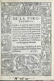 Tapa de De la pirotechnia libri X.