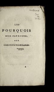 Tapa de Les pourquois d'un patriote, aux constitutionnaires