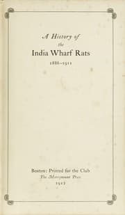 Tapa de A history of the India Wharf Rats, 1886-1911