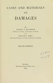 Tapa de Cases and materials on damages