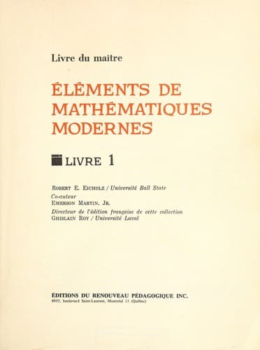 Tapa de Eléments de mathématiques modernes