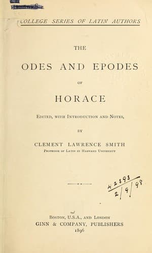 Tapa de Odes and epodes
