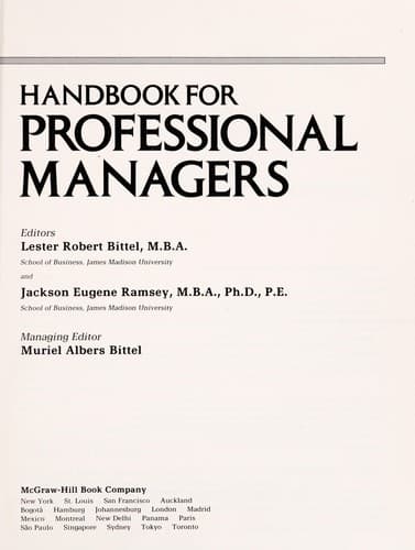 Tapa de Handbook for professional managers