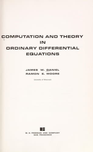 Tapa de Computation and theory in ordinary differential equations