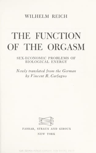 Tapa de The function of the orgasm
