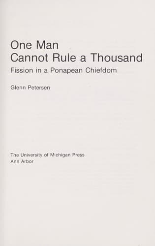 Tapa de One man cannot rule a thousand