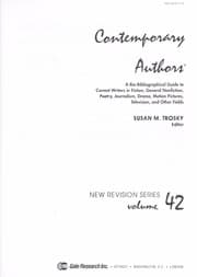 Tapa de Contemporary Authors New Revision, Vol. 42