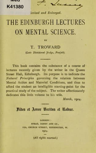 Tapa de The Edinburgh lectures on mental science