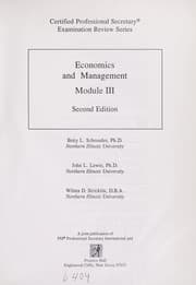 Tapa de Economics and management, module III