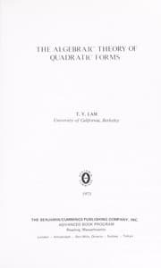 Tapa de Algebraic Theory of Quadratic Forms