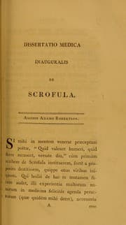 Tapa de Dissertatio medica inauguralis de scrofula ...
