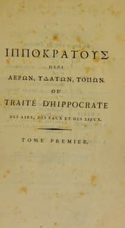 Tapa de Trait©♭ d'Hippocrate des airs, des eaux et des lieux