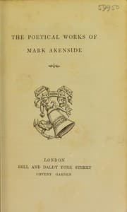 Tapa de The poetical works of Mark Akenside