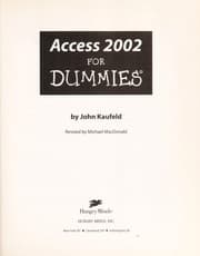 Tapa de Access 2002 for dummies
