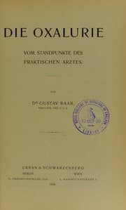 Tapa de Die Oxalurie