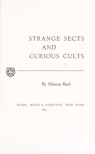 Tapa de Strange sects and curious cults