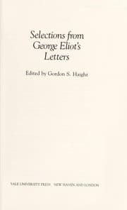 Tapa de Selections from George Eliot's letters