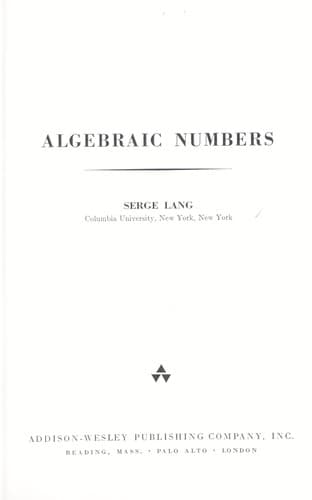 Tapa de Algebraic numbers