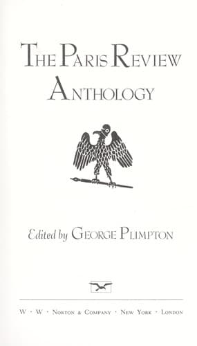 Tapa de The Paris review anthology