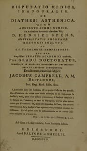 Tapa de Disputatio medica inauguralis de diathesi asthenica