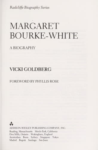 Tapa de Margaret Bourke-White, a biography