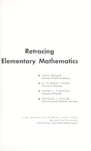 Tapa de Retracing elementary mathematics