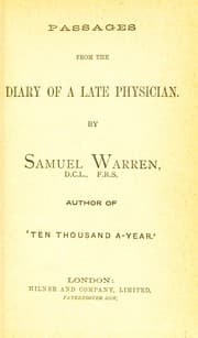 Tapa de Passages from the diary of a late physician