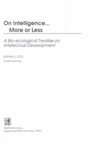Tapa de On intelligence-- more or less