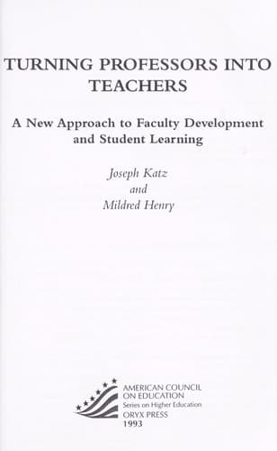 Tapa de Turning professors into teachers