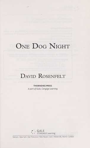 Tapa de One dog night