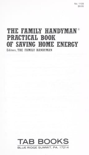 Tapa de The Family handyman practical book of saving home energy