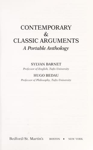 Tapa de Contemporary & classic arguments