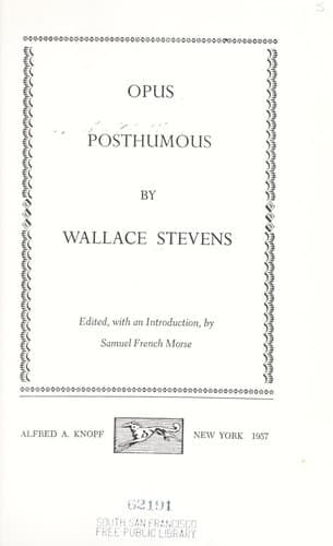 Tapa de Opus posthumous