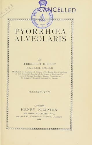 Tapa de Pyorrh¿a alveolaris