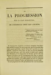 Tapa de De la progression sur un plan horizontal