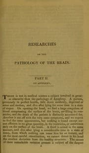 Tapa de Researches on the pathology of the brain. Part II. On Apoplexy