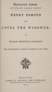 Tapa de Henry Esmond and Lovel the widower