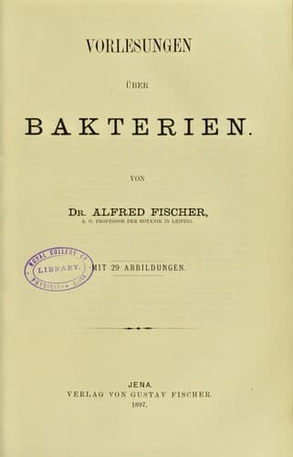 Tapa de Vorlesungen uber bakterien