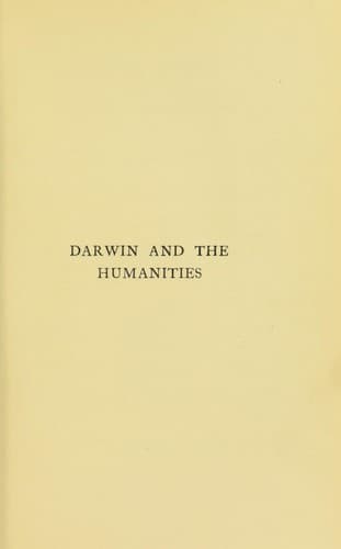 Tapa de Darwin and the humanities