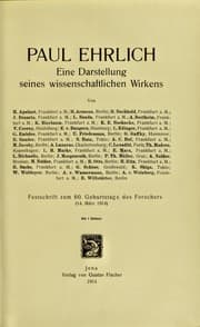 Tapa de Paul Ehrlich, eine Darstellung seines wissenschaftlichen Wirkens