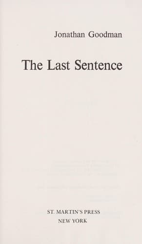 Tapa de The last sentence