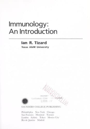 Tapa de Immunology, an introduction