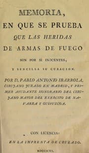 Tapa de Memoria, en que se prueba que las heridas de armas de fuego son por s©Ư inocentes, y sencilla so curacion