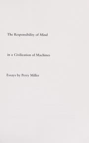 Tapa de The responsibility of mind in a civilization of machines