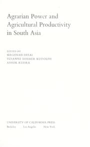 Tapa de Agrarian power and agricultural productivity in South Asia