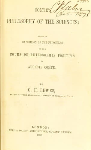 Tapa de Comte's philosophy of the sciences