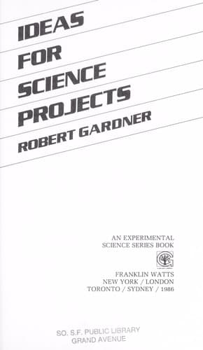 Tapa de Ideas for Science Projects (Experimental Science Series)