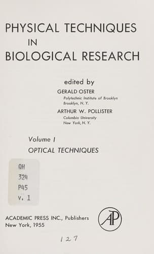 Tapa de Physical techniques in biological research