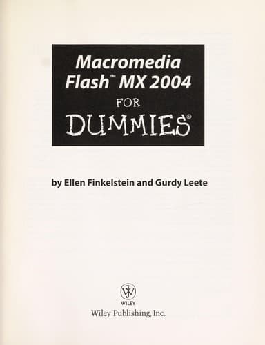 Tapa de Macromedia Flash MX 2004 for dummies