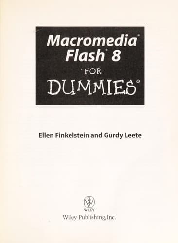 Tapa de Macromedia Flash 8 for dummies